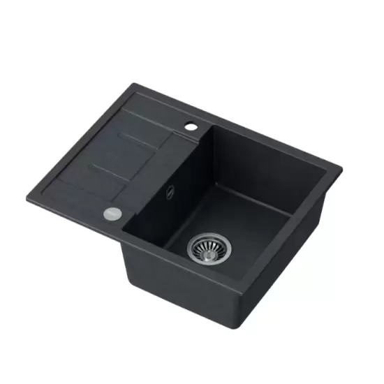 MORGAN 116 zlewozmywak 62x50x22 GraniteQ black diamond/stal
